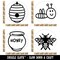 Bee Hive Doodle Honey Pot Drawing Rubber Stamp Set for Stamping Crafting Planners